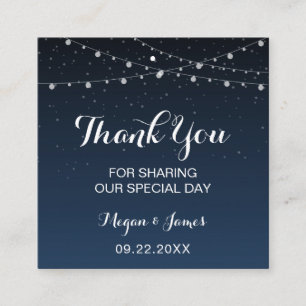 Celestial Navy Blue Starry Night Wedding Favour Ta Square Business Card