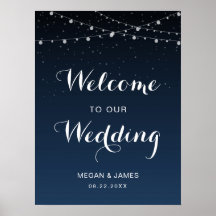 Celestial Navy Blue Starry Night Wedding Welcome
