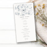 Celestial Navy Starry Night Moon Wedding Program Thank You Card<br><div class="desc">Celestial Deep Blue Starry Night Moon Collection- it's an elegant celestial sketchy collection of starry nights, with a modern minimal touch, Perfect for your Celestial Theme wedding & parties. It’s very easy to customise, with your personal details. If you need any other matching product or customisation, kindly message via Zazzle....</div>