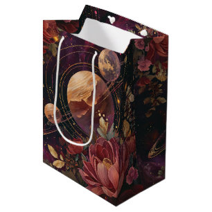Celestial Nebula Crystal Planet Purple Medium Gift Bag