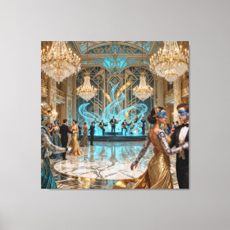 Celestial Neo‑Baroque Masquerade Ballroom Fantasy Canvas Print