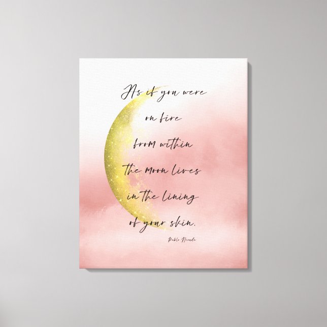 Celestial Neruda Poetry Stretched Canvas Print (Front)