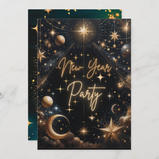 Celestial New Year Party Invitation card
