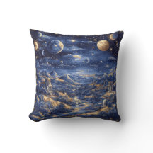 Celestial Night Blue Fantasy Landscape 