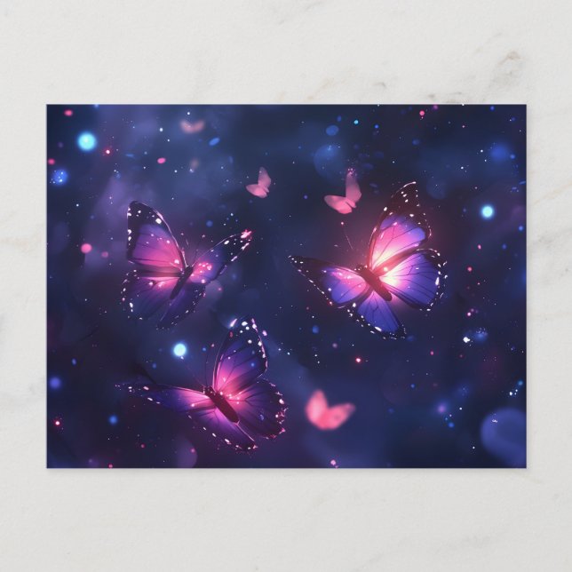 Celestial Night Butterfly Garden Announcement Postcard (Front)