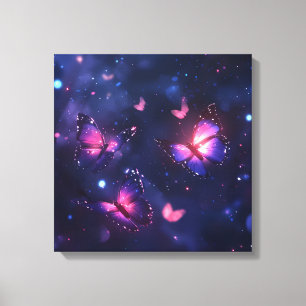 Celestial Night Butterfly Garden Canvas Print