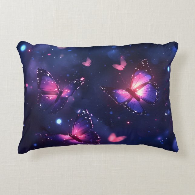 Celestial Night Butterfly Garden Decorative Cushion (Front)
