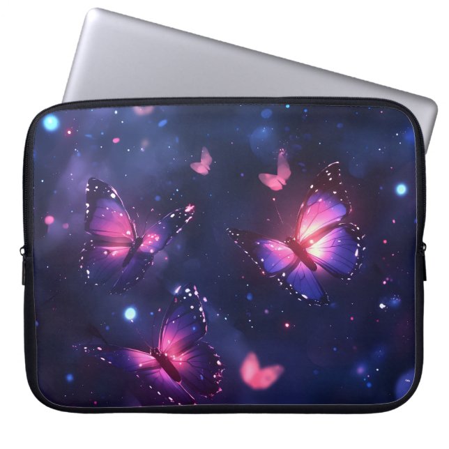 Celestial Night Butterfly Garden Laptop Sleeve (Front)