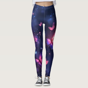 Celestial Night Butterfly Garden Leggings