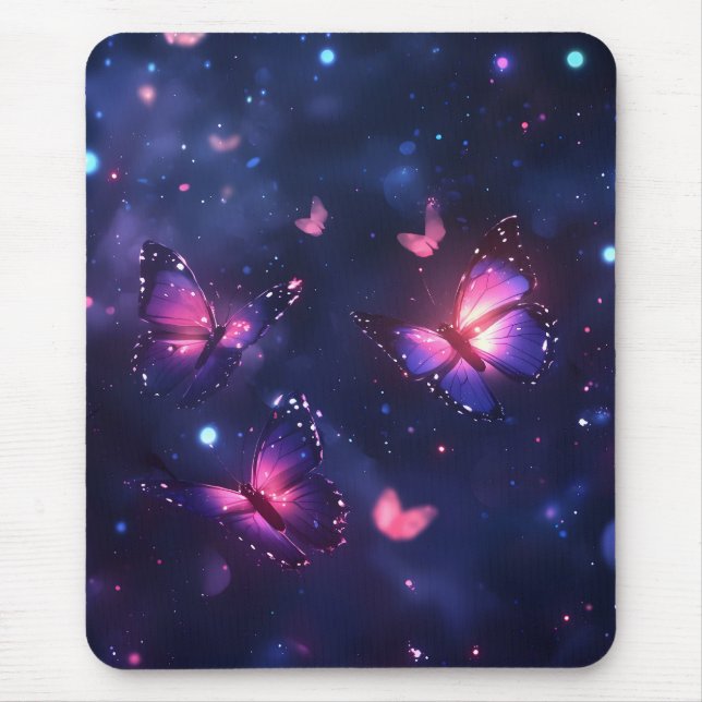 Celestial Night Butterfly Garden Mouse Mat (Front)