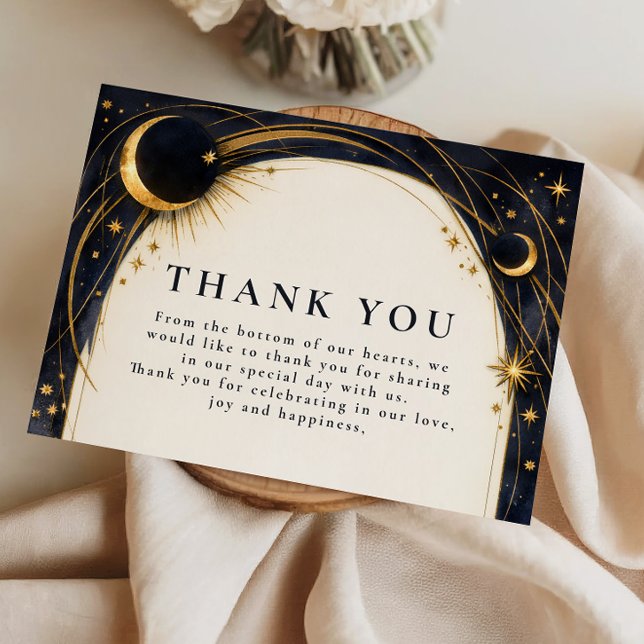 Celestial Night Garden Wedding Thank You Card (Creator Uploaded)