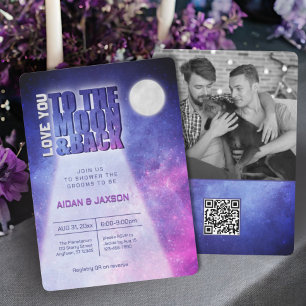 Celestial Night Love You To Moon Wedding Shower Invitation