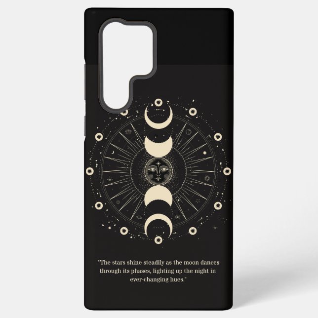 Celestial Night Phases: Elegant Samsung Phone Case (Back)