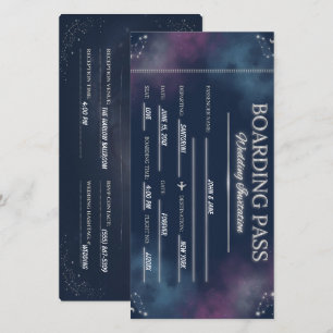 Celestial Night Sky Boarding Pass Save The Date
