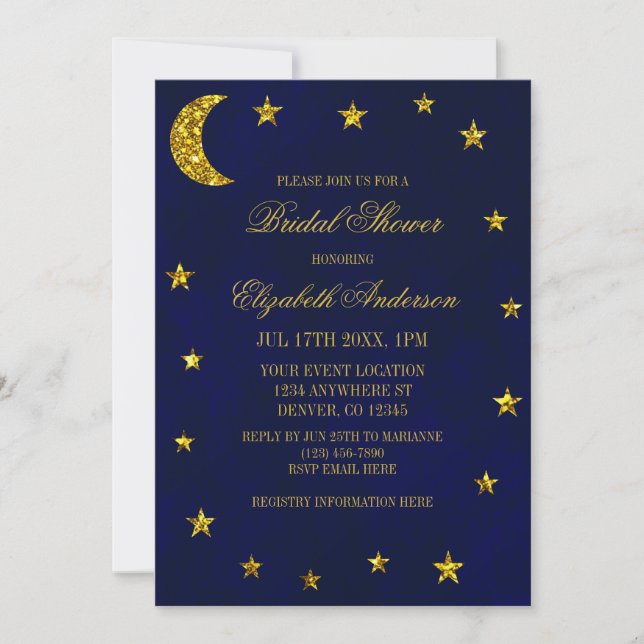 Celestial Night Sky Bridal Shower Invitation (Front)