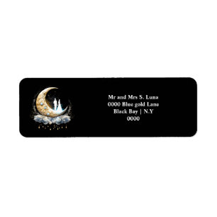 Celestial night sky bridal silhouette glowing moon