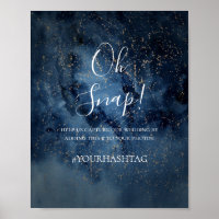 Celestial Night Sky | Gold Oh Snap Hashtag Sign