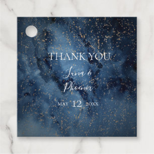 Celestial Night Sky Gold Thank You Favour Tags
