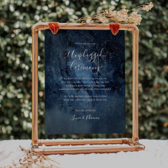 Celestial Night Sky | Gold Unplugged Ceremony Sign (Creator Uploaded)