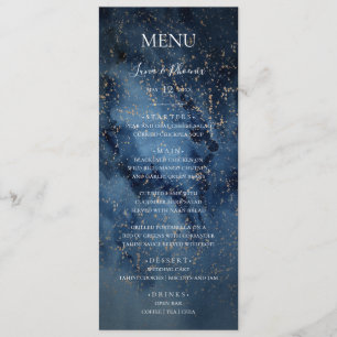 Celestial Night Sky   Gold Wedding Dinner Menu
