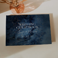 Celestial Night Sky | Gold Wedding Guest Book