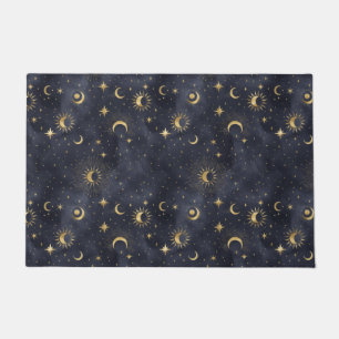 Celestial night sky pattern doormat