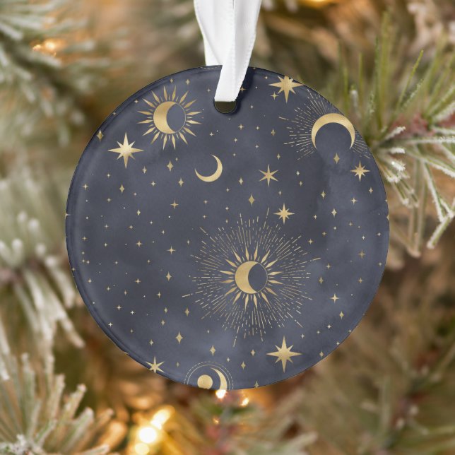 Celestial night sky pattern ornament (Tree)