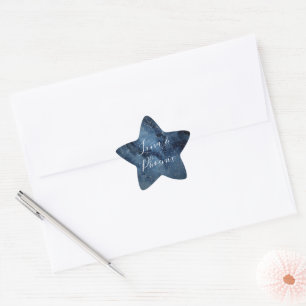 Celestial Night Sky   Silver Star Envelope Seals