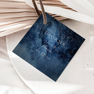 Celestial Night Sky Silver Thank You Favour Tags
