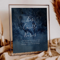 Celestial Night Sky Silver This Candle Burns Sign