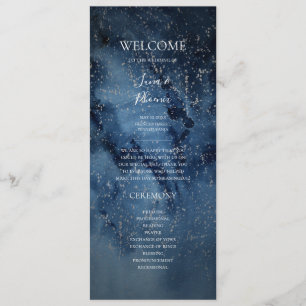 Celestial Night Sky   Silver Wedding Program Programme