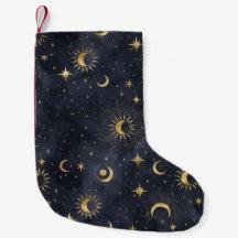 Celestial night sky small christmas stocking