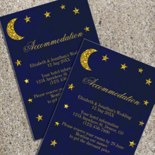 Celestial Night Sky Wedding Accommodation Enclosure Card