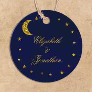 Celestial Night Sky Wedding Favour Tags