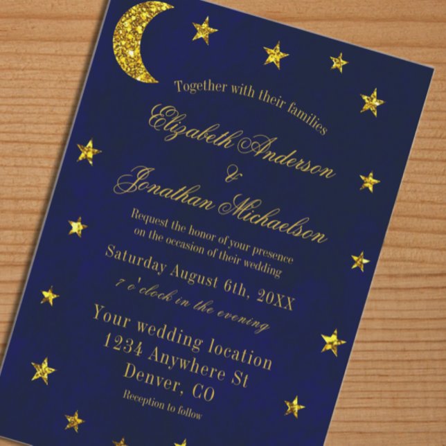 Celestial Night Sky Wedding Invitation (Creator Uploaded)
