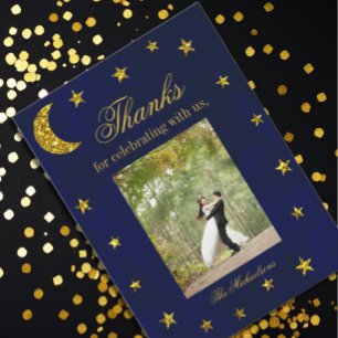 Celestial Night Sky Wedding Thank You Card