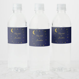 Celestial Night Sky Wedding Water Bottle Label