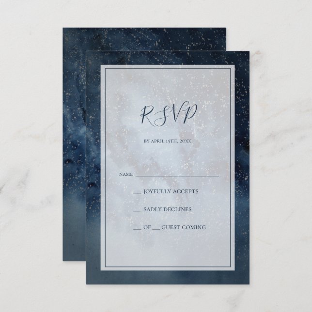Celestial Night Sky | With Frame RSVP Card (Front/Back)