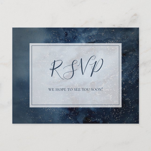 Celestial Night Sky With Frame Song Request RSVP Postcard (Front)