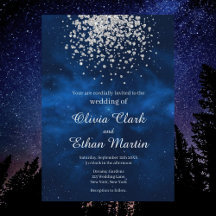 Celestial Night Sky With Silver Confetti Wedding