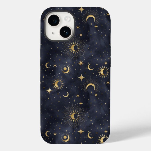 Celestial Night sky with stars sun moon Case-Mate  Case-Mate iPhone Case (Back)
