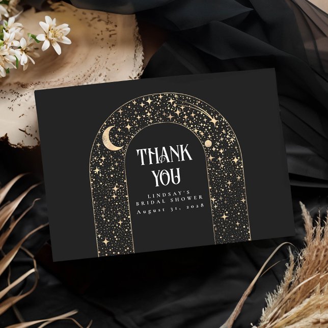 Celestial Night Stars Elegant Thank You (Celestial Arch Thank You Card)