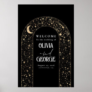 Celestial Night Stars Wedding Welcome Sign