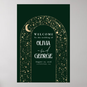 Celestial Night Stars Wedding Welcome Sign
