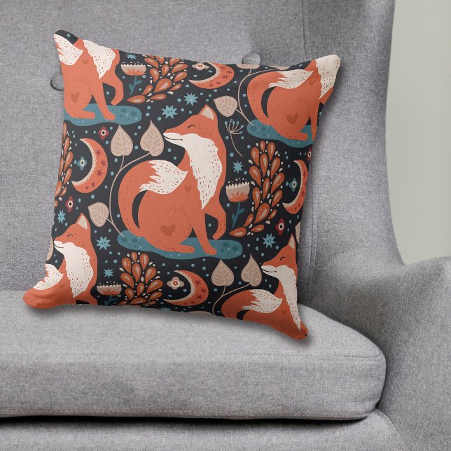 Celestial Nordic Red Fox Pattern Cushion (Creator Uploaded)