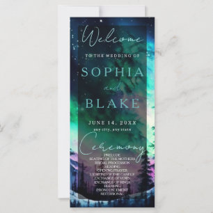 Celestial Northern Lights Wedding Program