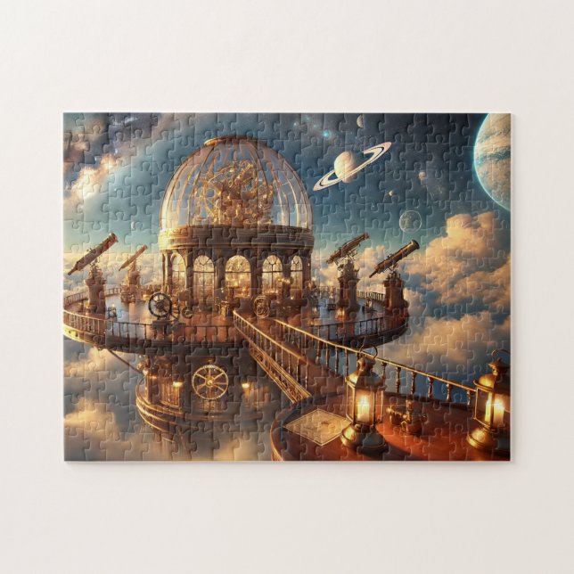 Celestial Observatory Steampunk Star Dome Jigsaw Puzzle (Horizontal)