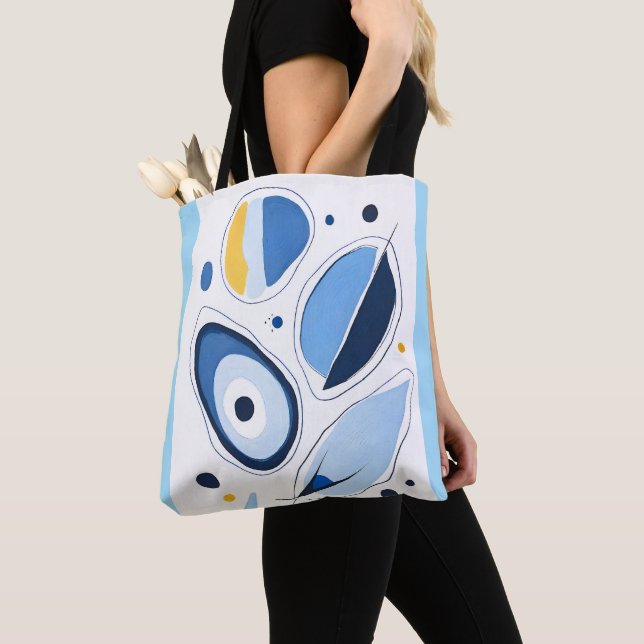 Celestial Orb Odyssey Abstract Tote Bag (Close Up)