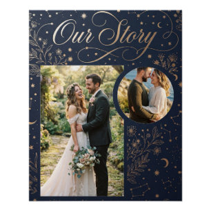 Celestial Our Story Photo Collage Design Poster