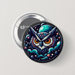 Celestial Owl 6 Cm Round Badge